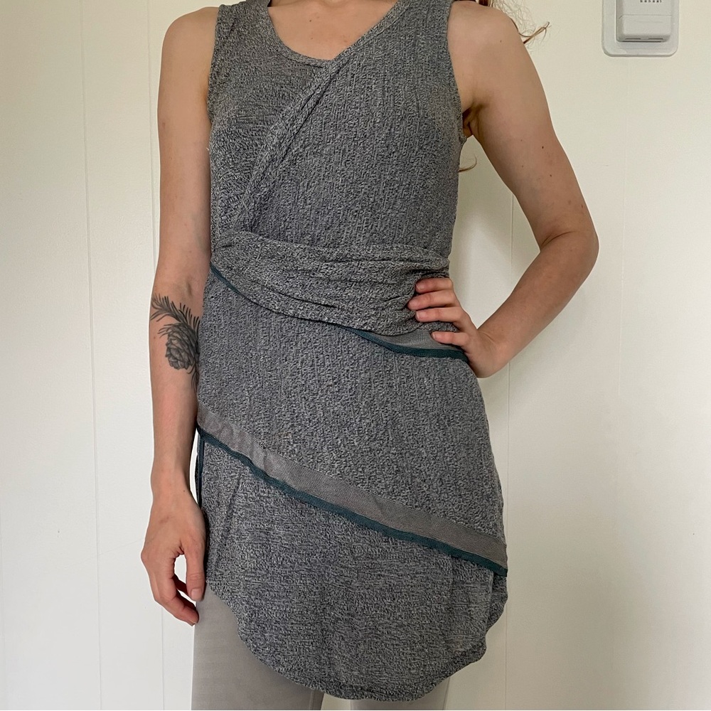 unique gray wrap shirt